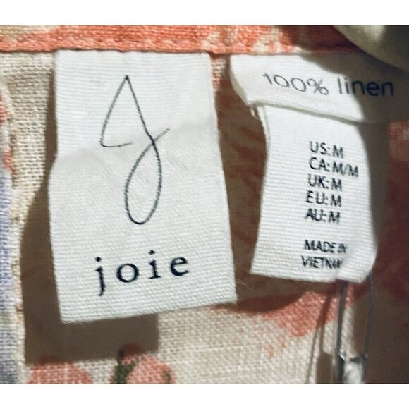 Joie Blazer Womens Medium Garden Floral Linen One Button Closure Cottagecore - Picture 4 of 5